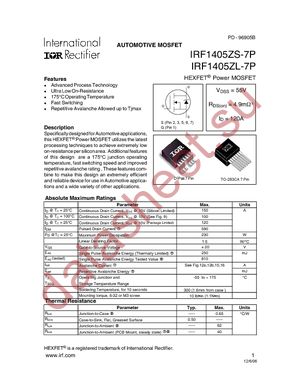 IRF1405ZS-7P datasheet  
